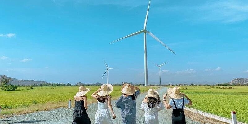 Cánh đồng điện gió Đầm Nại là một điểm đến nổi tiếng tại Việt Nam, với hàng trăm cột điện gió cao chót vót trải dài trên cánh đồng rộng lớn. Đây là một hình ảnh đẹp mắt và hiện đại, tạo ra một không gian thú vị và độc đáo cho du khách tham quan.